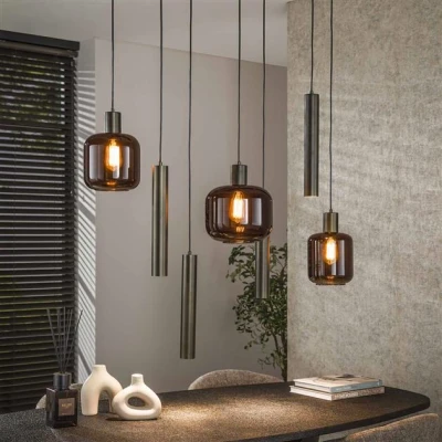 Afbeelding van Hoyz Collection Hanglamp Bronza Mix 4+3 lichts Sienna Brown