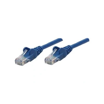 Image de Intellinet Cordon de raccordement RJ 45 (M) pour 20 m UTP CAT 5e moulé, sans crochet bleu