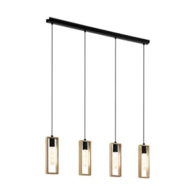 Afbeelding van EGLO Littleton Hanglamp E27 116 cm Zwart/Bruin