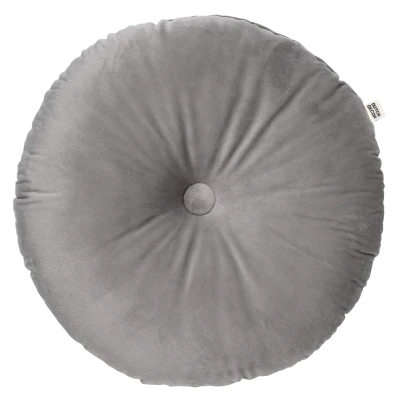 Afbeelding van Dutch Decor OLLY Sierkussen rond velvet 40 cm Micro Chip lichtgrijs