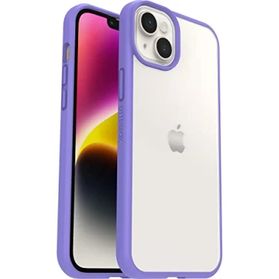 Image de OtterBox React Series ProPack Packaging coque de protection pour téléphone portable antimicrobien polycarbonate élastomère thermoplastique (TPE) 50 % plastique recyclé purplexing Apple iPhone 14 Plus