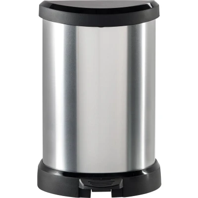 Afbeelding van Curver DECO Bin 240568 Afvalbak 15 l (b x h d) 303 448 268 mm Zilver, Zwart 1 stuk(s)