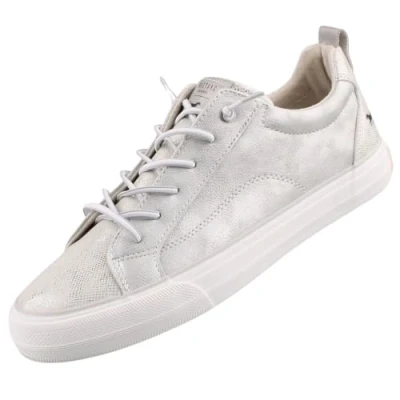 Afbeelding van Mustang Sneakers laag, Dames, Maat: 40, Silber Hoogwaardig imitatieleer
