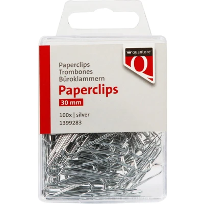 Afbeelding van Paperclip Quantore 30mm rond zilver 100 stuks Blister a stuk 10