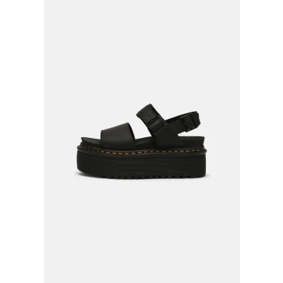 Afbeelding van Dr. Martens VOSS QUAD Sandalen met plateauzool, Dames, Maat: 42, Black hydro Leer