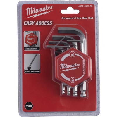 Afbeelding van MILWAUKEE 4932492399 inbussleutelset zeskant kort 1,5 10mm 9 delig