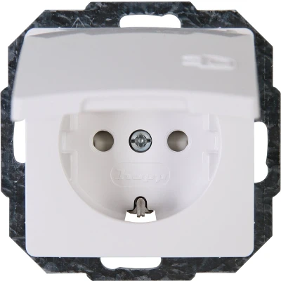 Afbeelding van Kopp Paris Randaarde Wandcontactdoos met Deksel KV 1 Voudig 230 Volt Arctic Wit