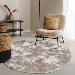 Afbeelding van Vloerkleed Calida Rond Creme Ø 160 Cm Hoogpolig Elle Decoration Dekbed Discounter.nl