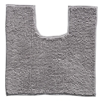 Afbeelding van Indiana Fluffy Soft Effen Badmat met Uitsparing Touch Grijs Rechthoek Polyester 50x50 cm