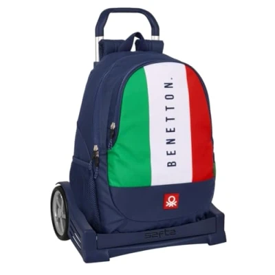 Afbeelding van Schoolrugzak met Wielen Benetton Flag Marineblauw 32 x 44 16 cm