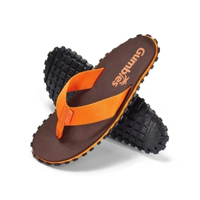 Afbeelding van Gumbies Duckbill model Teenslippers sandalen voor dames en heren badslippers maat 36 48, Bruin/Oranje