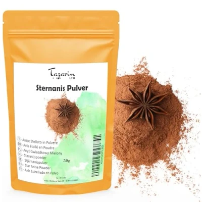 Afbeelding van 50 g gemalen steranijs, steranijscapsules, gecontroleerd steranijspoeder, intensieve aroma en smaak 100% natuurlijk, zuiver zonder additieven Tazarin Ltd