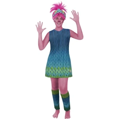 Afbeelding van FUNIDELIA Poppy Kostuum Trolls 3 voor vrouwen Maat: XL Blauw