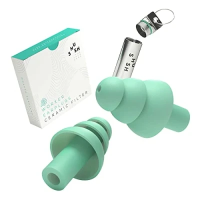 Afbeelding van Shush Worker Earplugs Werk oordoppen De beste gehoorbescherming tegen lawaai van zware machines en gereedschappen Met keramisch filter (SNR 23 dB) &gt;365x herbruikbaar