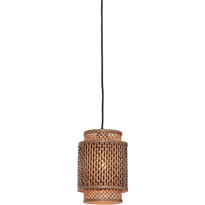 Afbeelding van GOOD&amp;MOJO Hanglamp Bhutan Bamboe/Zwart Ø18x25cm Bruin