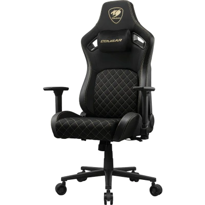 Afbeelding van COUGAR DEFENSOR 4D opklapbare armleuningen, geavanceerde lendensteun, gamingstoel Geweven stof Goud Zwart