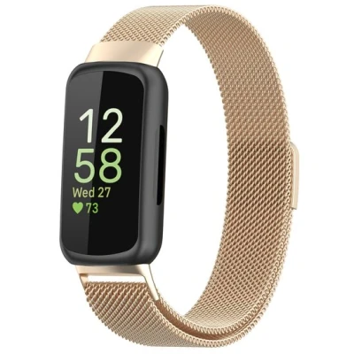 Afbeelding van Fitbit Inspire 3 Milanese bandje Vintage goud RVS