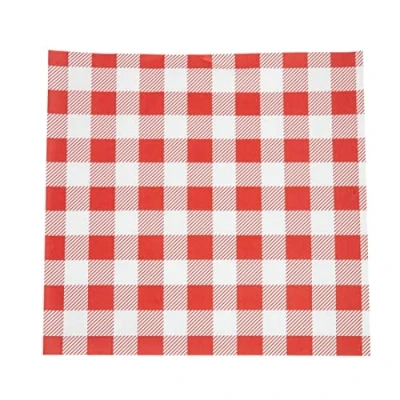 Afbeelding van Rood Gingham vetvrij papier 25x25cm, 200 stuks