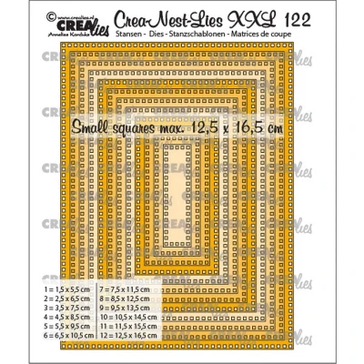 Afbeelding van Crealies Crea nest dies XXL Rechthoeken met vierkante gaatjes CLNestXXL122 max.12,5x16,5cm