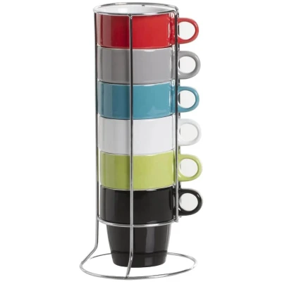 Afbeelding van Set van 6 koffiekopjes Secret de Gourmet Kerstmis Met steun