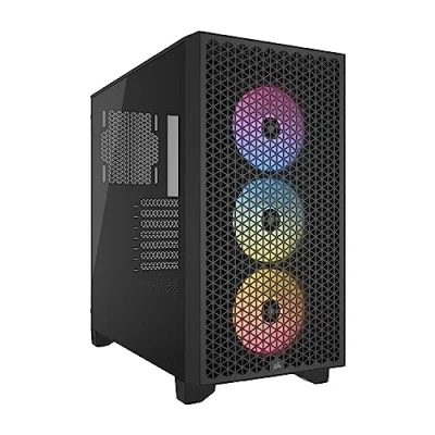 Image de Boîtier PC Corsair 3000D AIRFLOW moyen tour noir RGB avec panneau latéral verre trempé