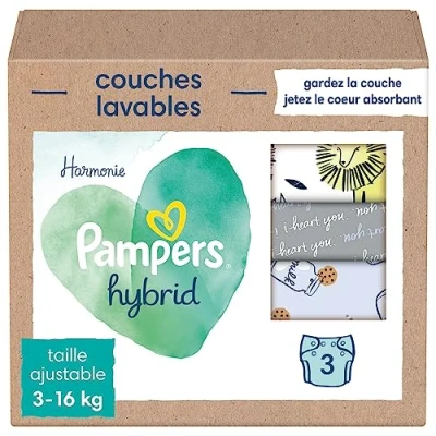 Afbeelding van Pampers Harmonie Hybrid Wasbare Luiers 3 stuks