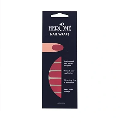 Afbeelding van Herome Nail Wraps Magenta Nagelstickers Art Zonder Droogtijd 2x10 stickers