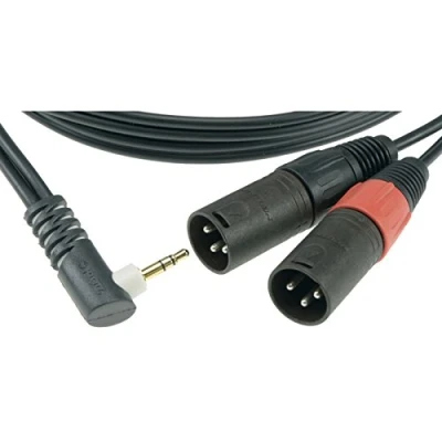 Afbeelding van Klotz Insertkabel,2x XLR m/3,5sym 2 m,AY9A0200,hoek Minijack Invoerkabel