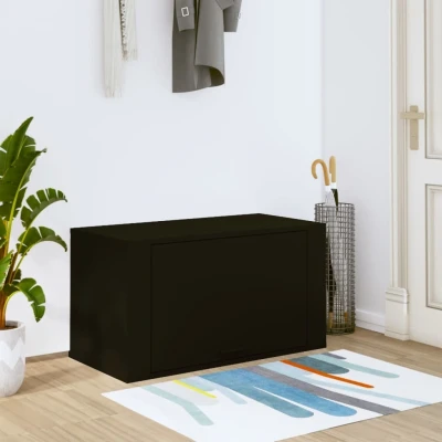 Afbeelding van Wandschoenenkast 70x35x38 cm bewerkt hout zwart