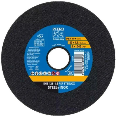 Afbeelding van PFERD PSF STEELOX 61721121 Doorslijpschijf recht 125 mm 25 stuk(s) RVS, Staal