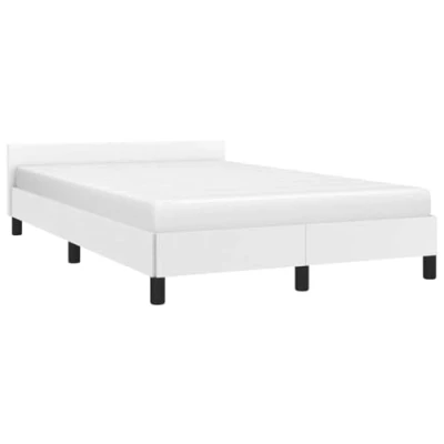 Afbeelding van vidaXL Bedframe met hoofdeinde, 120 x 200 cm, kunstleer, wit