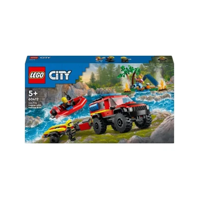 Afbeelding van LEGO City 4x4 brandweerauto met reddingsboot Brandweer Speelgoed