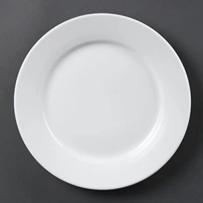 Afbeelding van Olympia Whiteware borden met brede rand 25cm (12 stuks)