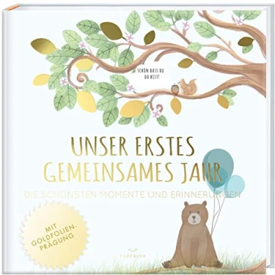 Afbeelding van Babyalbum UNSER ERSTES GEMEINSAMES JAHR (blau)