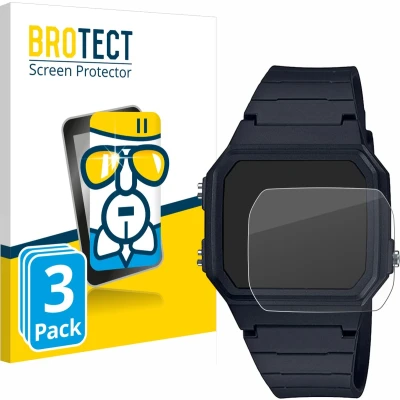 Afbeelding van BROTECT Screenprotector voor Casio Unisex F 91W Folie Beschermfolie Beschermglas transparant (3 Stuks)