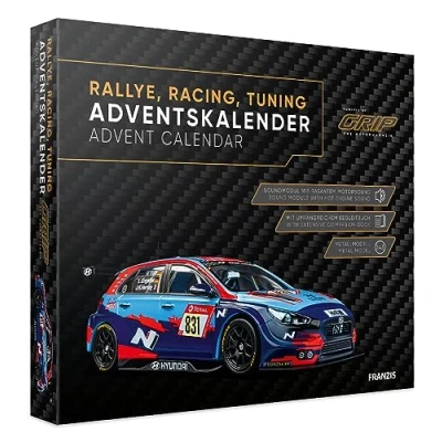 Afbeelding van 1:43 Franzis 67192 9 Rallye Racing Tuning Auto Adventskalender Metalen Modelbouwpakket