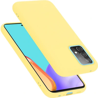 Afbeelding van Cadorabo Hoesje geschikt voor Samsung Galaxy A52 (4G / 5G) A52s in LIQUID GEEL Beschermhoes gemaakt van flexibel TPU silicone Case Cover