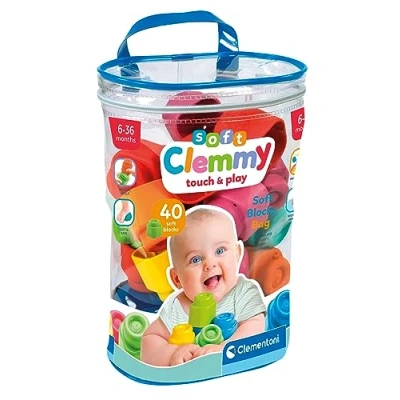 Image de Jeu d&#039;éveil Clementoni Sac souple 40 cubes Clemmy