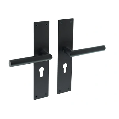 Afbeelding van Intersteel Deurkruk Jura met schild 250x55x2mm profielcilindergat 55mm zwart