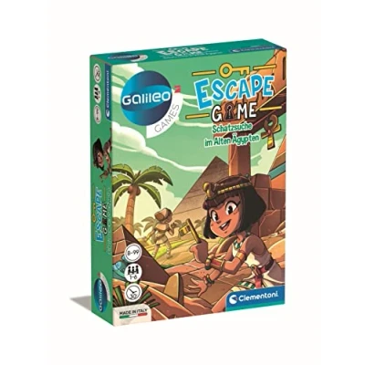 Afbeelding van Clementoni Escape Game 59334 Schattenjacht in de oude eqypes spannend gezelschapsspel om te spelen en puzzels familiespel met kaarten accessoires vanaf 8 jaar
