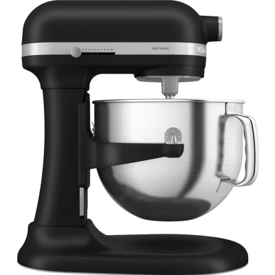 Afbeelding van KitchenAid Artisan Standmixer met in Hoogte Verstelbare Kom Krachtig, stil, 11 snelheden, roestvrijstalen accessoires en capaciteit van 6,6L Matzwart