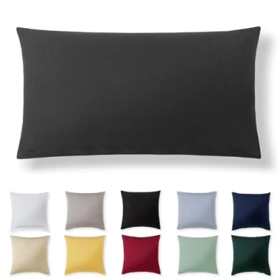 Afbeelding van Alreya Taie d&#039;oreiller de 40 x 80 cm, Anthracite, 100 % jersey coton, Super douce, Avec fermeture éclair