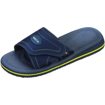 Afbeelding van Beco Badslippers Met Klittenband Unisex Blauw/geel Maat 35