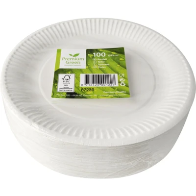 Afbeelding van Kartonnen Servies Borden Wit 225 Grams Karton Rond Ø 230mm