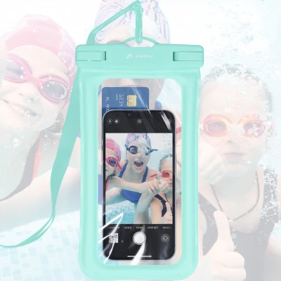 Afbeelding van iMoshion universeel waterdicht telefoonhoesje waterdichte telefoonhoesjes Onderwater hoesje telefoon Turquoise geschikt voor alle Smartphones