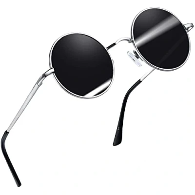 Afbeelding van Joopin Hippie Ronde zonnebril, steampunk, retrostijl, metalen frame