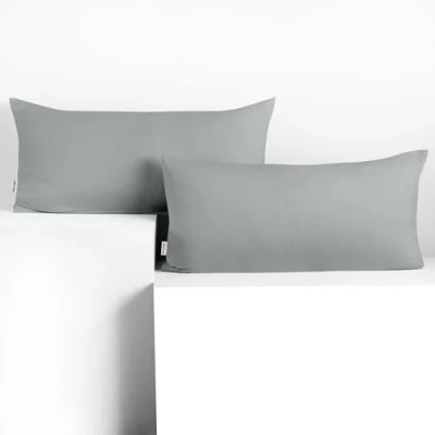 Afbeelding van DecoKing 2 kussenslopen, 40 x 80 cm, katoen, ritssluiting, amberstaal