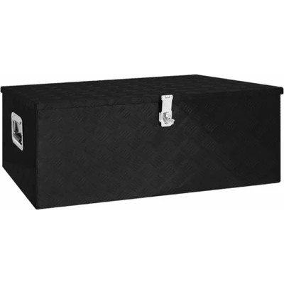 Afbeelding van Opbergbox 100x55x37 cm aluminium zwart