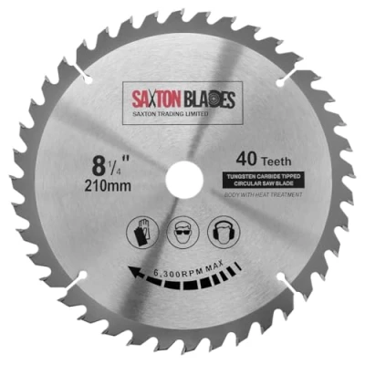 Afbeelding van Saxton TCT Verstekzaagblad voor hout 210 mm x 40 tanden 25,4 boring Evolution Rage zaagblad