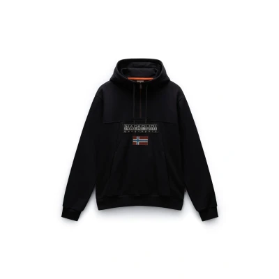Afbeelding van Napapijri Burgee Hoodie black, Heren, Maat: XL, Black